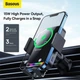 Тримач в авто з бездротовою зарядкою Baseus Halo Electric Wireless Charging Car Mount 15W (SUDD000001) Black - изображение 11