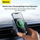 Тримач в авто з бездротовою зарядкою Baseus Halo Electric Wireless Charging Car Mount 15W (SUDD000001) Black - изображение 14