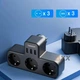 Сетевой фильтр разветвитель тройник 3 евро розетки + 3 USB-A Tessan 3600W/16A Черный - изображение 2