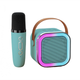 Портативная колонка с караоке микрофоном Winso K12 Аккумуляторная с RGB подсветкой Bluetooth 10W Бирюзовая - изображение 1