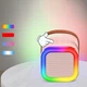 Портативная колонка с 2-мя караоке микрофонами Winso K12 Аккумуляторная с RGB подсветкой 10W Розовая - изображение 5