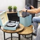 Кейс для пластинок (футляр) 12" Fenton Vynilbox Blue, підставка для платівок, футляр для зберігання платівок БВ - Б/У - изображение 3