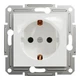 Розетка 1-я с заземлением без рамки Schneider Electric Asfora белая (EPH2970121) - изображение 1