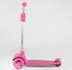Детский самокат Best Scooter LK-61022. Подсветка деки, колес и дисков, PU колеса, съемный руль. Розовый - изображение 2