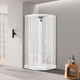 Душевой бокс DUSEL GLARE White Matt 90x90x210 стекло прозрачное, профиль белый, без крыши - изображение 3