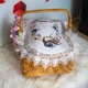Вышитая салфетка на пасхальную корзину с ажурным кружевом 40х60 см №32 - изображение 2