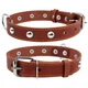 Ошейник "CoLLaR" одинарный с украшениями (ширина 20мм, длина 32-40см) коричневый - изображение 1
