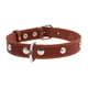 Ошейник "CoLLaR" одинарный с украшениями (ширина 20мм, длина 32-40см) коричневый - изображение 2
