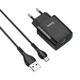Мережевий зарядний пристрій (МЗП) Hoco C72Q QC3.0 (1USB/2A) + MicroUSB Чорний - зображення 1