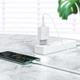 Мережевий зарядний пристрій (МЗП) Hoco C72Q QC3.0 (1USB/2A) + Type-C Білий - зображення 4