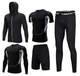 Спортивный комплект "5 в 1" Artix Black (футболка, рашгард, кофта, шорты, леггинсы) | Термобелье L - изображение 1