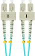 Patchcord optyczny Lanberg MM SC/UPC - SC/UPC Duplex om3 3 mm 3 m Aqua (FO-SUSU-MD31-0030-TQ) - obraz 1