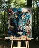 Картина за номерами Металізовані фарби Art Millennium Аквамариновий тигр АМ-0763 40x50 - изображение 1