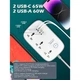 Подовжувач мережевий Ldnio SC3416 3 Sockets USB Type-C 65W White - зображення 9