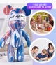 Флюїдне ведмежа Punk Fluid Bear Bearbrick з фарбами 3 шт набір для творчості зроби сам DIY ведмедик розмальовка 23 см на подарунок - зображення 4