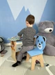 Столик дитячий зі стільчиком 45х45х65 см Art Planet для творчості малювання ігор та навчання кришка хмарка блакитний стіл для дітей дерев'яний гральний - зображення 9