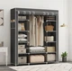 Складной тканевый шкаф для одежды HCX Storage Wardrobe 68150 с металлическим каркасом Серый - изображение 1