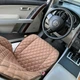 Накидка на сидіння з Алькантари Lux Великий ромб Пудровий з подвійним пудровим рядком Преміум+ 1 передня - изображение 3