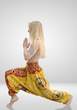 Штаны-шаровары Алладины (Афгани) с мотней Amber Mosaic RAO WEAR унисекс OneSize желтый - изображение 3