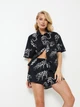 Piżama (koszula + spodenki) Aruelle Tamisha pajama short S Czarna (5905616149356) - obraz 4