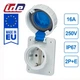 Розетка силовая SCHUKO 16A 250В 2P+E IP67 IDE Синий (105) - изображение 2