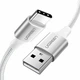 Кабель Ugreen US288 USB 2.0 to USB Type-C Cable Nickel Plating Aluminum Braid 3A 2 м White (60133) - изображение 1
