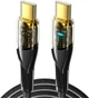 Кабель Essager Interstellar Transparent Design USB Cable Type C to Type C 100W 2 м Black (EXCTT1-XJA01-P) - зображення 1