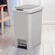 Ведро для мусора 45 л с крышкой и педалью пластиковое MVM BIN-01 45L GRAY - изображение 3