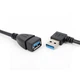 Кабель адаптер кутовий USB 3.0 Male-Female Alitek Лівий Left, 23 см (48686) - зображення 5