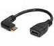 Кабель кутовий адаптер Mini HDMI - HDMI (M/F) Full HD, 16 см (Right) (48692) - зображення 1