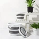 Ведро складное MVM BIN-17 бело-серое 10л (BIN-17 10L WHITE/GRAY) - изображение 4