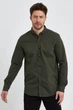 Рубашка джинсовая однотонная Trend Collection 18306-4 хаки (HAKI) 2XL (2957430593078) - изображение 6