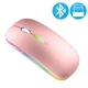 Бездротова комп'ютерна миша OLOPKY Bluetooth + 2.4G з індикатором заряду, рожева (79394374) - зображення 1