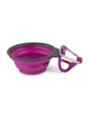Миска дорожная складная Dexas Travel Cup with Bottle Holder & Carabiner, 240 мл, пурпурная - изображение 1