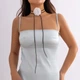 Чокер на шею цветок с розой на шнурке черно-белый украшение на шею Fashion Jewelry (АА) - изображение 3