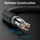 Патч-корд RJ45-RJ45 Vention Ethernet CAT8 SFTP 40Gbps 2000MHz Copper PVC Round 3m Black (IKKBI) - изображение 4