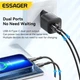 Зарядний пристрій Essager Camber 20W GaN Travel Phone Charger USB A + Type C EU Black (ECTAC-HMB01-P) - зображення 3