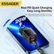 Зарядний пристрій Essager Camber 20W GaN Travel Phone Charger USB A + Type C EU Black (ECTAC-HMB01-P) - зображення 4