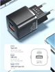 Зарядний пристрій Essager Camber 20W GaN Travel Phone Charger USB A + Type C EU Black (ECTAC-HMB01-P) - зображення 8