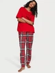 Пижама фланелевая Victoria's Secret Cotton & Flannel Tee-jama Set S Long Красный (VS-014) - изображение 1