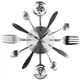 Настінний годинник на кухню "Spoons-forks" - металевий годинник ложки-виделки для кафе та кухні, срібло, 37х37 см (102016) - изображение 1