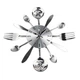 Настінний годинник на кухню "Spoons-forks" - металевий годинник ложки-виделки для кафе та кухні, срібло, 37х37 см (102016) - изображение 3
