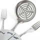 Настінний годинник на кухню "Fork" - металевий годинник ложки-виделки для кафе та кухні, срібло, 40х40 см (102012) - изображение 4