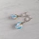 Серьги Hand Made с розами из муранского стекла бело-голубого оттенка - изображение 1