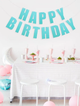 Прапорці Паперові Happy Birthday З Глітером | Бірюзовий - зображення 2