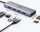 USB-хаб UGREEN CM511 6-in-1 USB Type-C to 3xUSB 3.0 + HDMI Multifunction Adapter Space Gray (6957303863839) - зображення 2