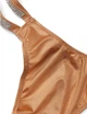 Жіночі трусики камінці стрази Victoria's Secret Double Shine Strap Smooth Thong Panty зі стразами XS бежеві - изображение 4