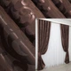 Комплект готовых штор VR-Textil Жаккард Вензель № 092ш Коричневый 150х270 см 2 шт (30-015) - изображение 1