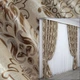 Комплект готових штор VR-Textil Блекаут-софт Корона № 1278ш(Б) Капучино з коричневим 150х270 см 2шт (33-0126) - зображення 1