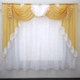 Кухонный ламбрекен VR-Textil № 107к из тюля белый с золотистым 200х170 см (52-0395) - изображение 2